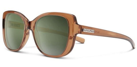 SUNCLOUD BEYOND SUNGLASSES TRANSPARENT BROWN /PLR GREEN