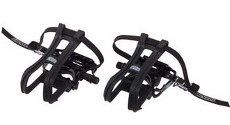 Dimension Compe Combo Pedals/Toe Clip Combo - Aluminum, 9/16", Black