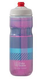 Polar Breakaway Insulated Tartan Water Bottle - Pink/Navy, 20oz