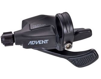 microSHIFT ADVENT Trail Trigger Pro Right Shifter - 1 x 9 Speed, Silicone Thumb Pad, ADVENT Compatible Only, Black