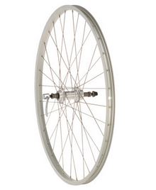 Quality Wheels Value Single Wall Series Rear Wheel - 26", QR x 135mm, Rim Brake, Freewheel, Silver, Clincher