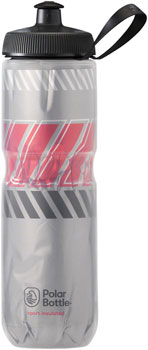 Polar Bottles Sport Insulated Tempo Water Bottle - 24oz, Silver/Red